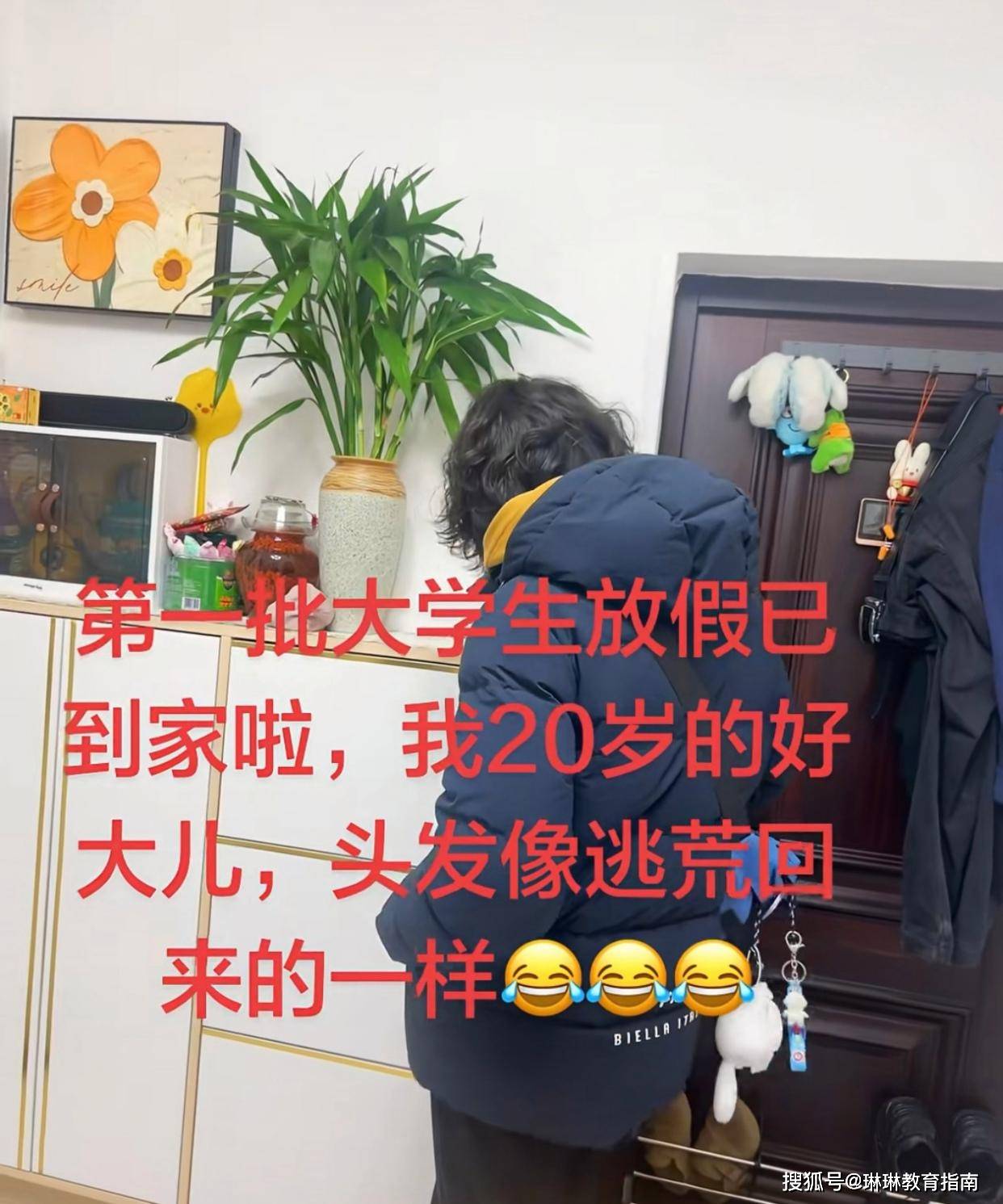 原創“兒子頂著鳥巢回家了”，大學生寒假回家，家長血壓飆升：你是回家還是逃難？