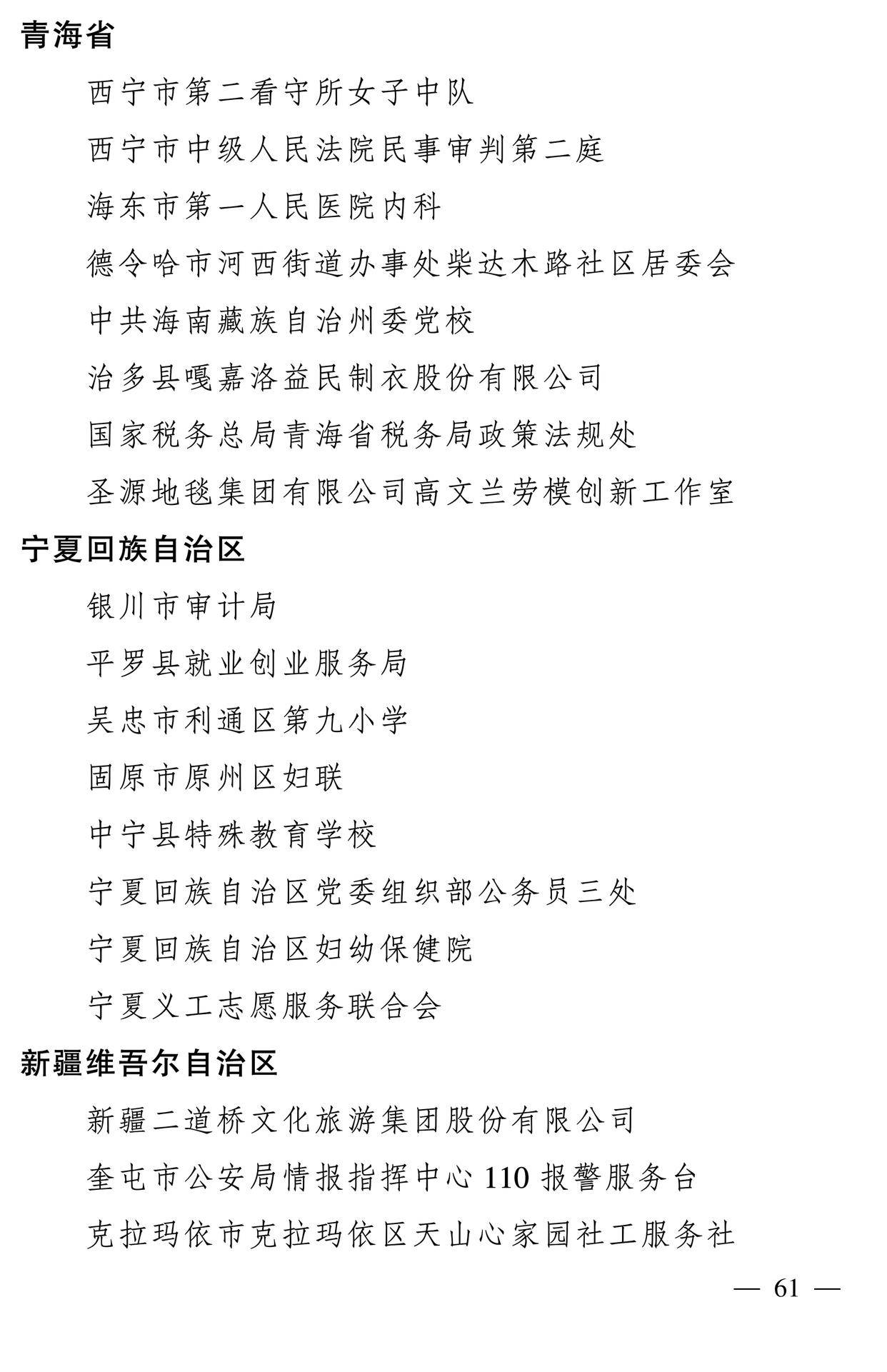 598名女性獲全國三八紅旗手稱號，全名單如下