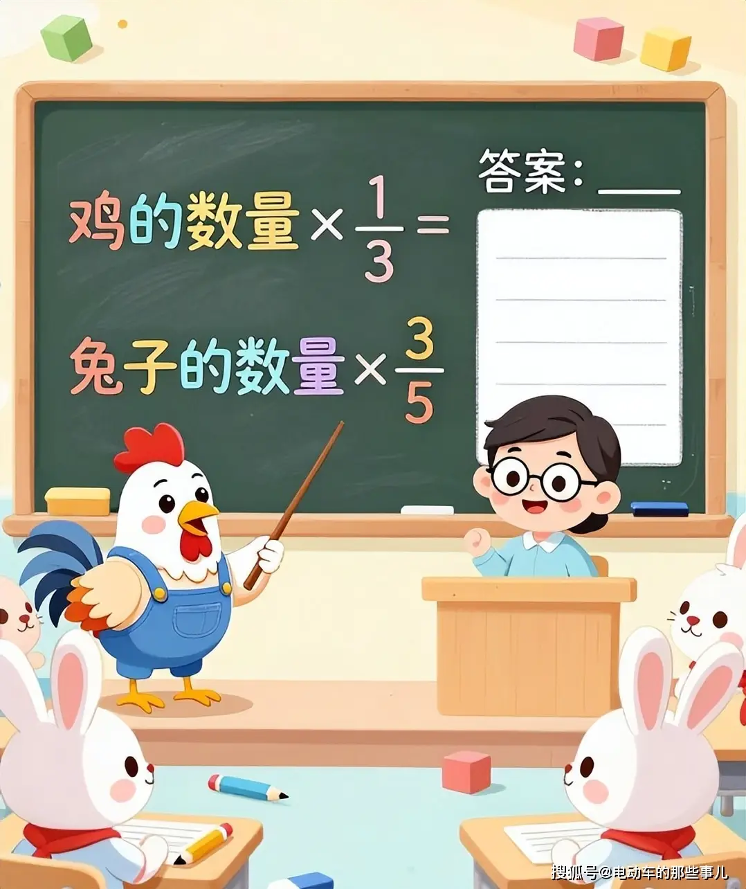 原創小學數學高頻易錯題！雞兔比例難題，90%孩子踩坑，一招徹底學會