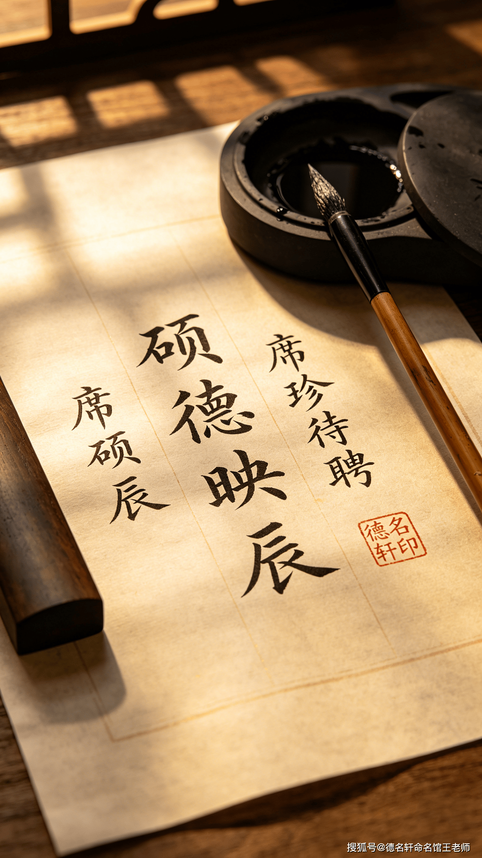原創2026年寶寶起名案例 第5724案例 席碩辰：碩德映辰，席珍待聘