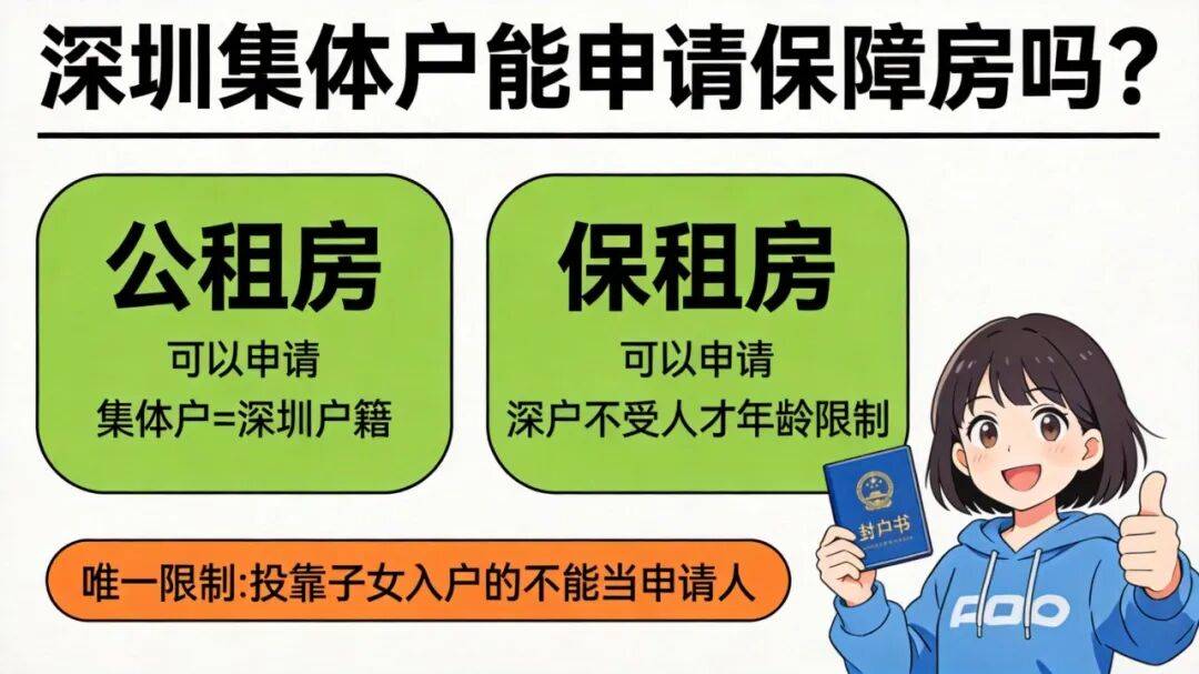 深圳集體戶能申請深圳公租房、保租房嗎？