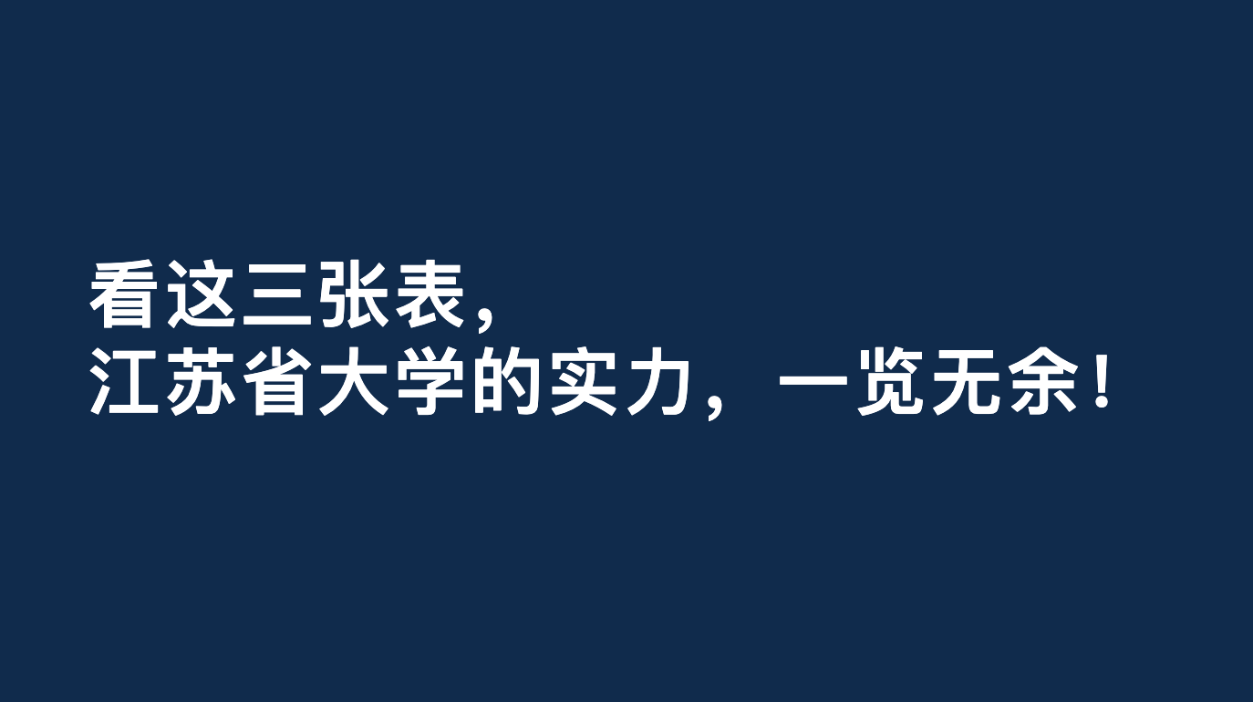 原創去江蘇讀大學，這三張表，江蘇省大學的實力，一覽無餘！