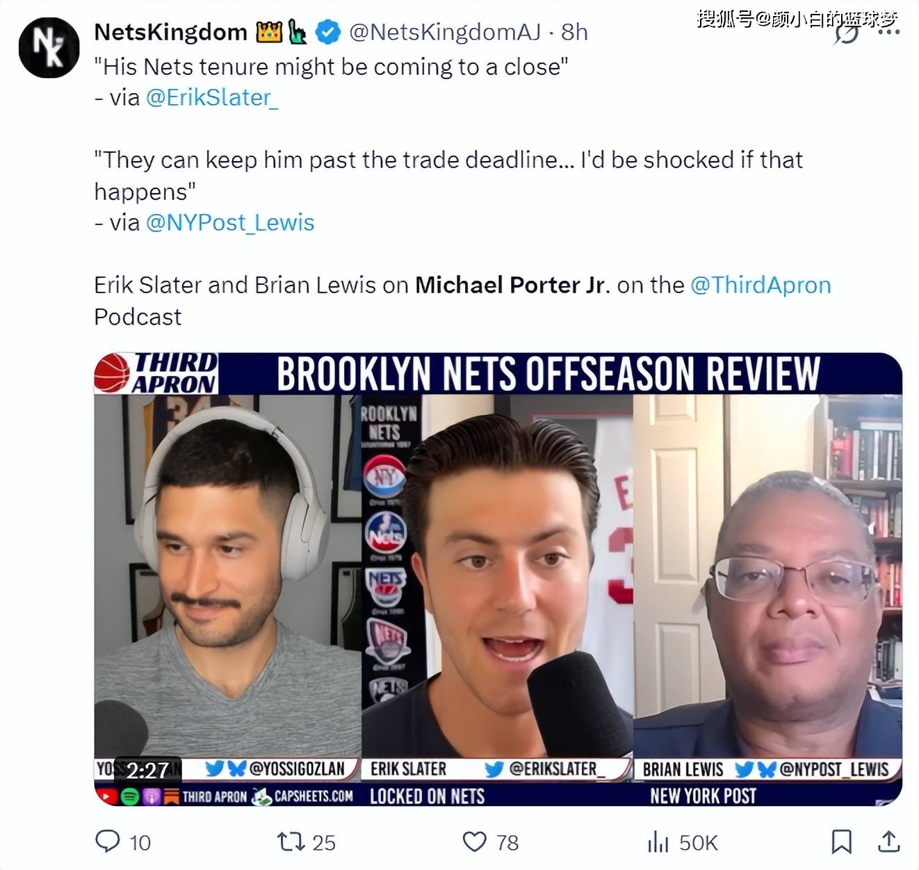 原創籃網拒4000萬均薪續約波特！美記曝將擺上貨架 網媒盼湖人出小裡5換1